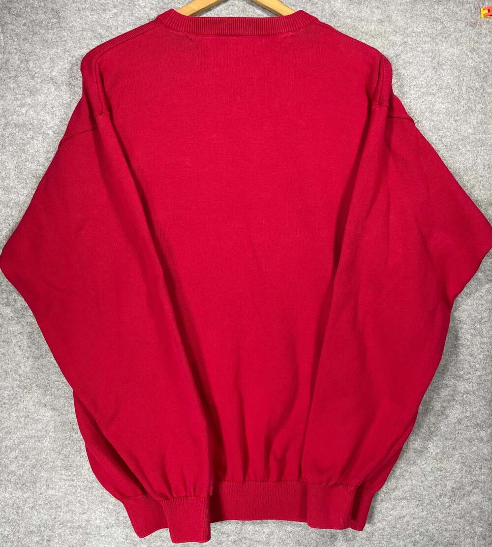 Tommy Hilfiger Golf Men's L Crewneck Knit Pullover Sweater in Red - Picture 6 of 6